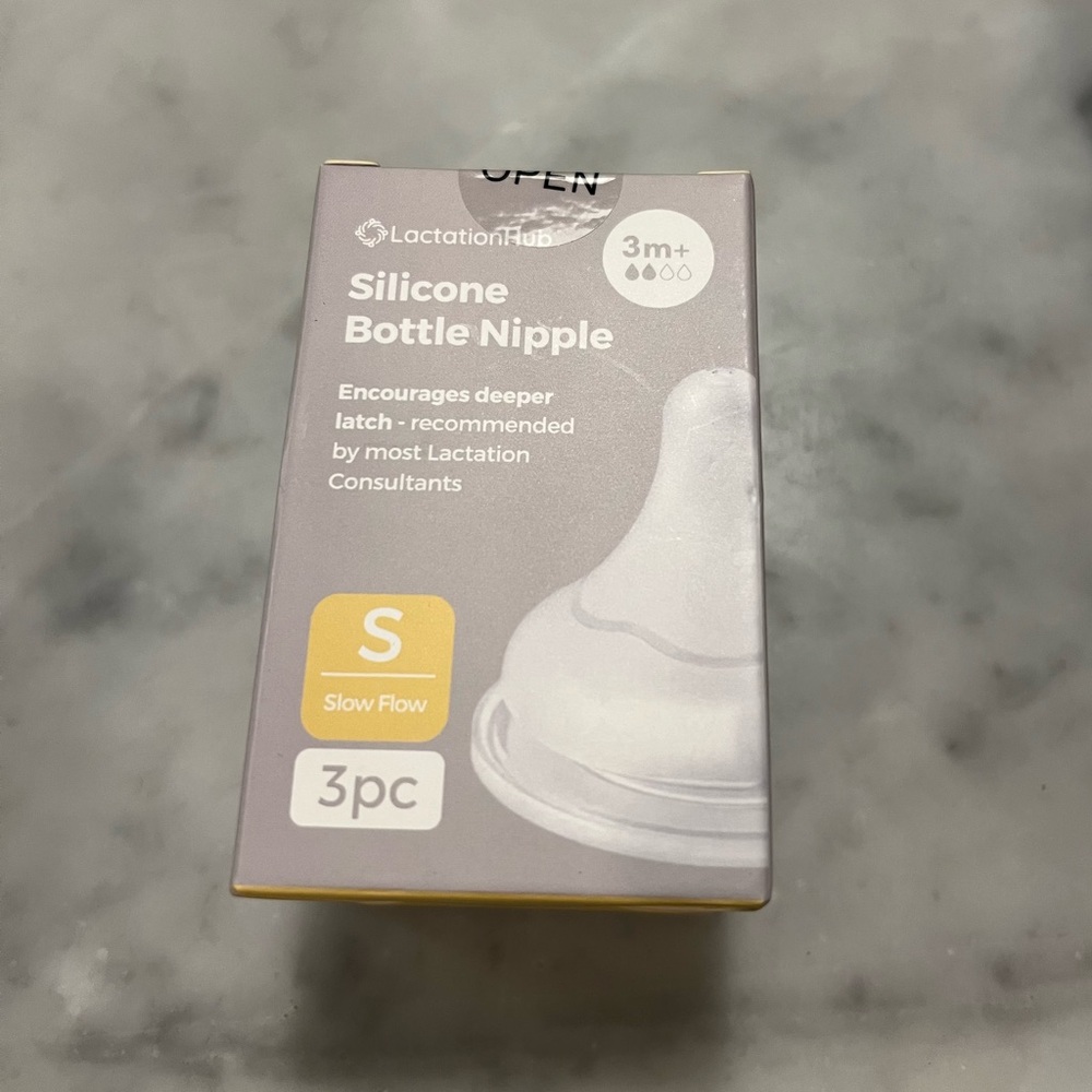 New-In-Box Lactation Consultant Recommended LactationHub Slow Bottle Nipples